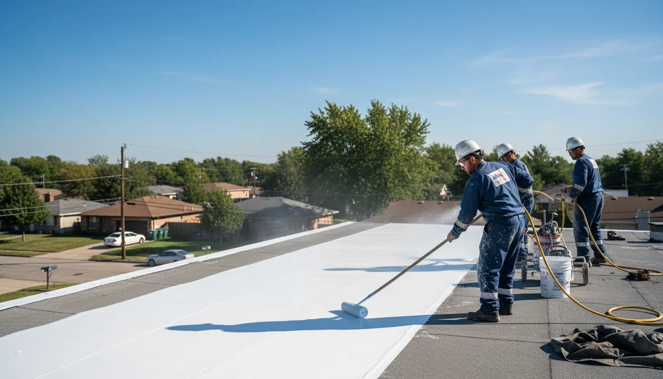 Commercial roof coating in Gillespie, IL near me